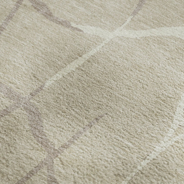 HomeRoots 8' X 10' Abstract Geometric Washable Area Rug in Beige, Ivory & Taupe - UV Protected, Durable Design 682251