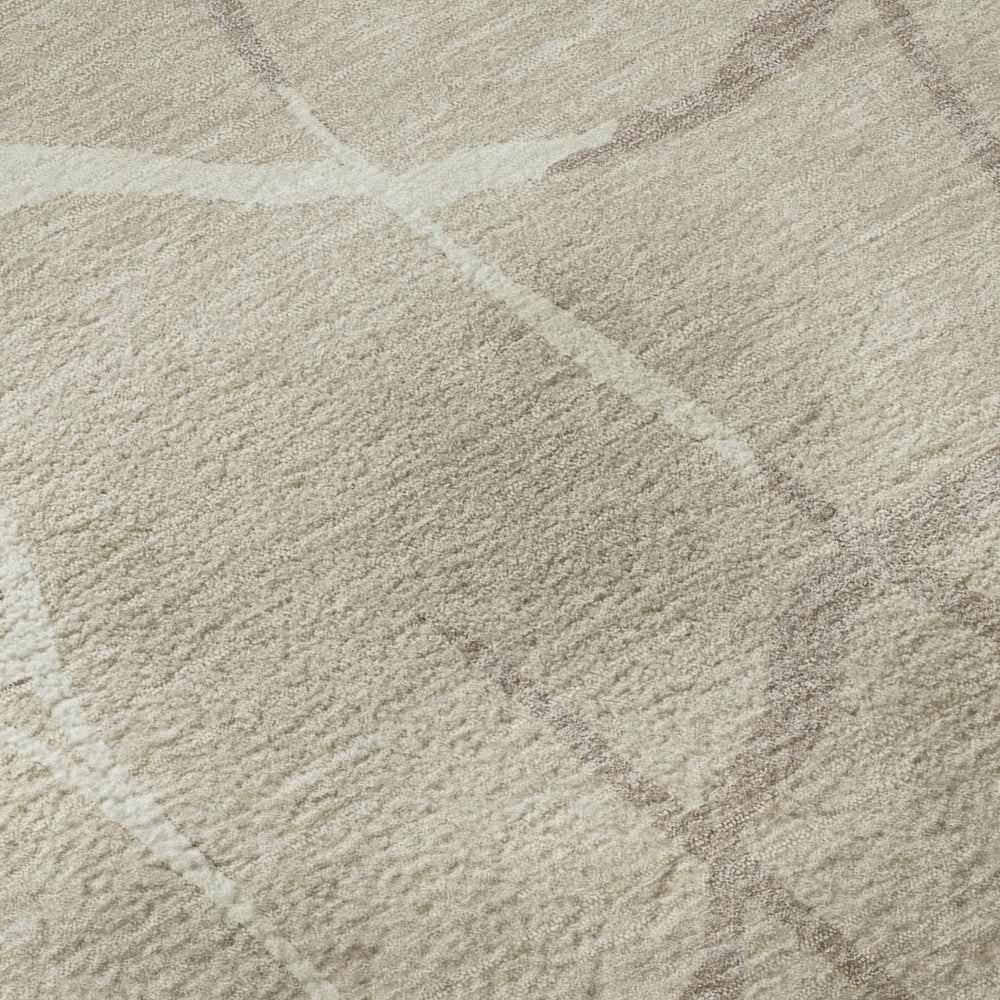 HomeRoots 9' x 12' Stylish Beige Ivory Taupe Abstract Washable Area Rug with UV Protection for Homes 682252