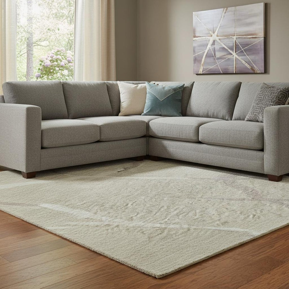 HomeRoots 10' Abstract Geometric Beige Ivory Taupe Washable Area Rug – UV Protected, Easy-Care for Busy Homes 682253