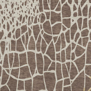 HomeRoots 5' X 8' Abstract Geometric Area Rug in Brown, Beige, and Gold – Washable, UV-Protected, Pet-Friendly! 682261