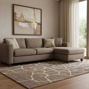 HomeRoots 8' X 10' Stylish Abstract Geometric Washable Area Rug - Durable, Stain-Resistant, UV Protected Design 682263