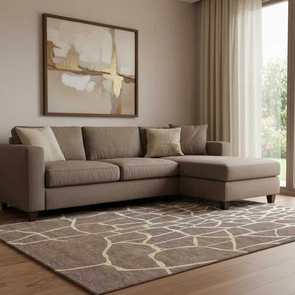 HomeRoots 8' X 10' Stylish Abstract Geometric Washable Area Rug - Durable, Stain-Resistant, UV Protected Design 682263