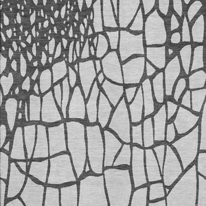 HomeRoots 8' X 10' Gray Charcoal & Silver Abstract Geometric Washable Area Rug - UV Protected & Stain Resistant 682281