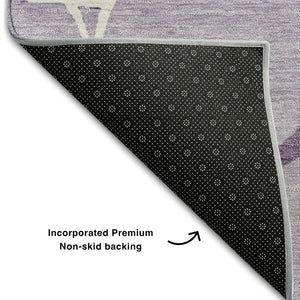 HomeRoots 9' X 12' Stylish Lavender & Ivory Abstract Geometric Washable Area Rug with UV Protection & Comfort 682294