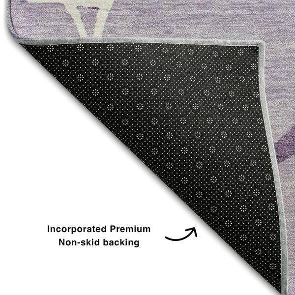HomeRoots 9' X 12' Stylish Lavender & Ivory Abstract Geometric Washable Area Rug with UV Protection & Comfort 682294