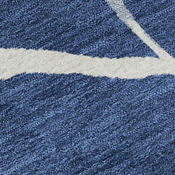 HomeRoots 5' X 8' Navy Blue & Ivory Abstract Area Rug – Washable, Stain Resistant, UV Protected for Modern Homes 682297