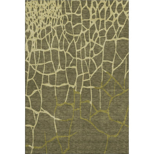 HomeRoots 8' X 10' Stylish Olive Green & Beige Abstract Geometric Area Rug - Washable, UV Protected & Durable! 682305
