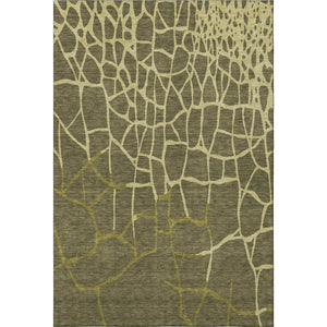 HomeRoots 8' X 10' Stylish Olive Green & Beige Abstract Geometric Area Rug - Washable, UV Protected & Durable! 682305