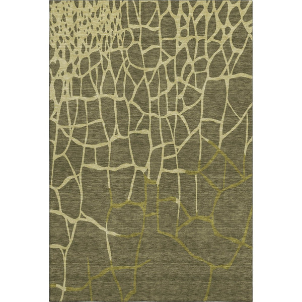 HomeRoots 10' Olive Green & Beige Abstract Geometric Area Rug – Washable, UV Protected, Stain Resistant Design! 682307