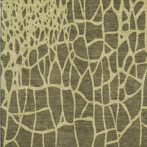 HomeRoots 10' Olive Green & Beige Abstract Geometric Area Rug – Washable, UV Protected, Stain Resistant Design! 682307