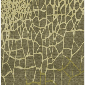 HomeRoots 10' Olive Green & Beige Abstract Geometric Area Rug – Washable, UV Protected, Stain Resistant Design! 682307