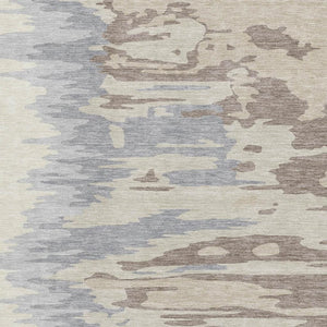 HomeRoots 10' Beige, Silver & Gray Abstract Washable Area Rug with UV Protection - Perfect for Busy Homes! 682325