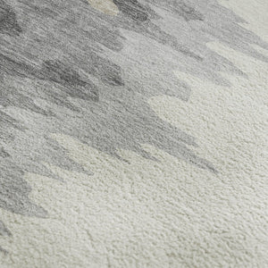 HomeRoots 5' X 8' Abstract Washable Area Rug in Black, Ivory & Gray - UV Protected, Durable & Stylish Decor 682327