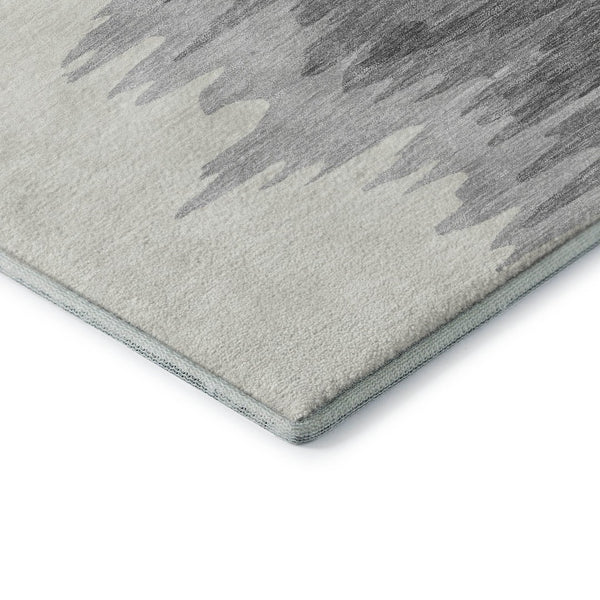 HomeRoots 8' X 10' Stylish Black, Ivory & Gray Abstract Washable Area Rug – Durable, UV Protected & Easy Care 682329