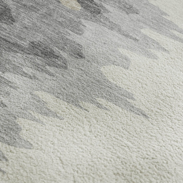 HomeRoots 8' X 10' Stylish Black, Ivory & Gray Abstract Washable Area Rug – Durable, UV Protected & Easy Care 682329