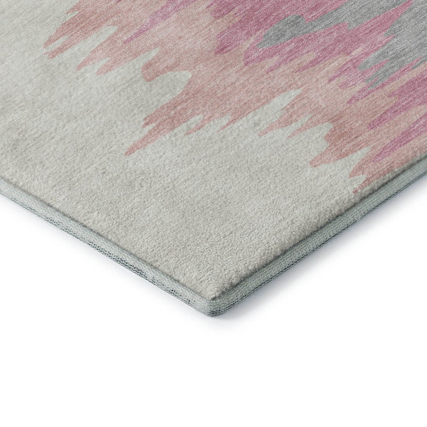 HomeRoots 8' X 10' Blush Ivory Gray Abstract Area Rug - Washable, Durable, UV Protected for Modern Homes 682335