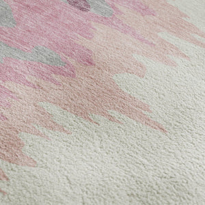 HomeRoots 8' X 10' Blush Ivory Gray Abstract Area Rug - Washable, Durable, UV Protected for Modern Homes 682335