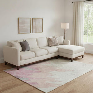 HomeRoots 9' X 12' Blush Ivory Gray Abstract Area Rug - Washable, UV Protected, Stain-Resistant & Stylish! 682336