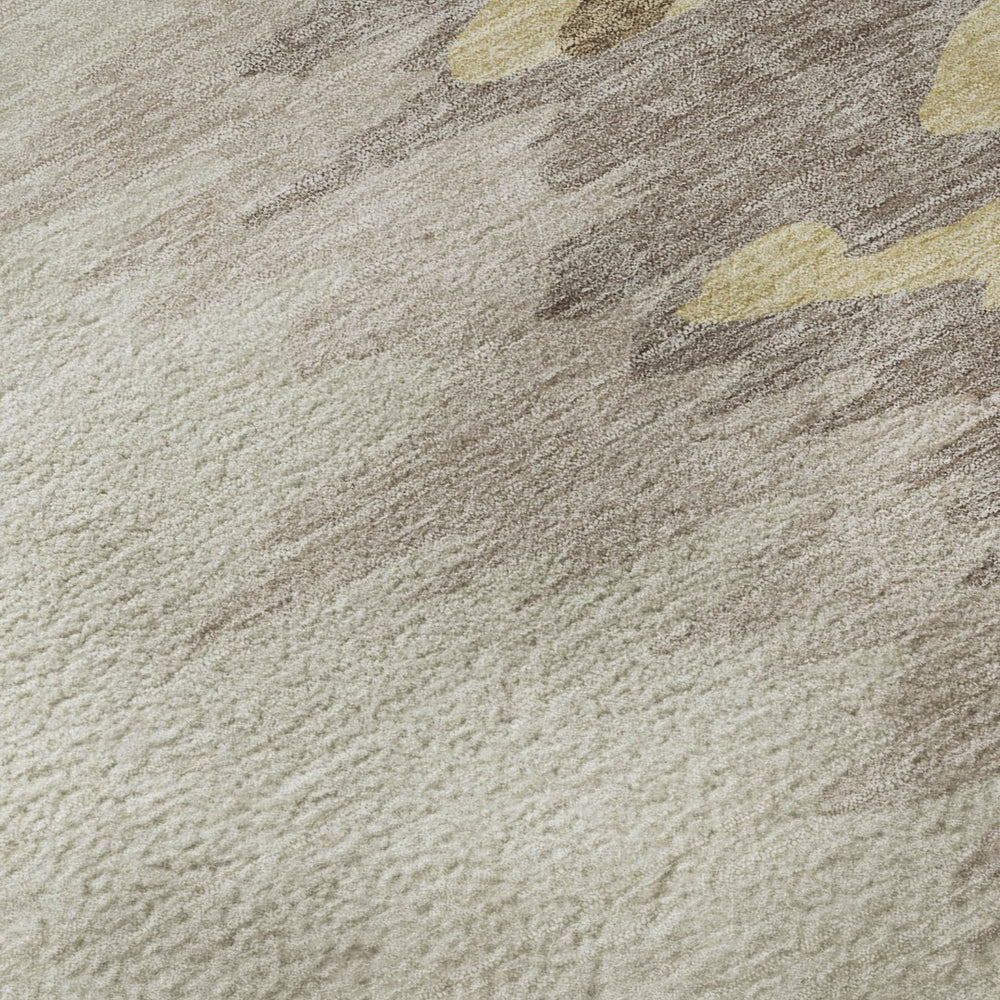 HomeRoots 5' X 8' Washable Coffee Beige & Taupe Abstract Area Rug with UV Protection for Busy Homes 682339