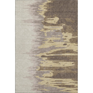 HomeRoots 9' X 12' Abstract Coffee Beige & Taupe Washable Area Rug - UV Protected, Soft, Stain-Resistant Design 682342