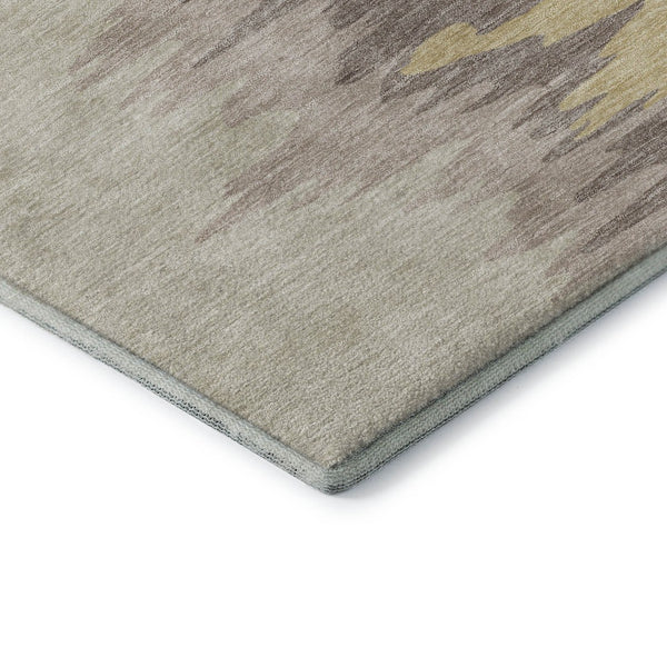 HomeRoots 9' X 12' Abstract Coffee Beige & Taupe Washable Area Rug - UV Protected, Soft, Stain-Resistant Design 682342