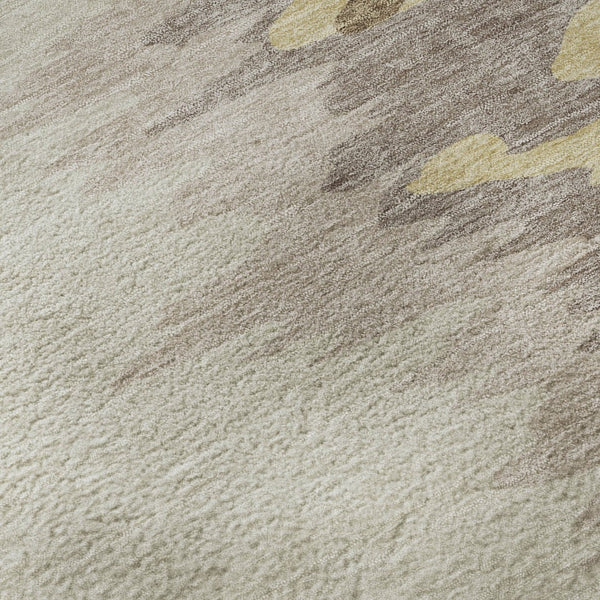 HomeRoots 9' X 12' Abstract Coffee Beige & Taupe Washable Area Rug - UV Protected, Soft, Stain-Resistant Design 682342