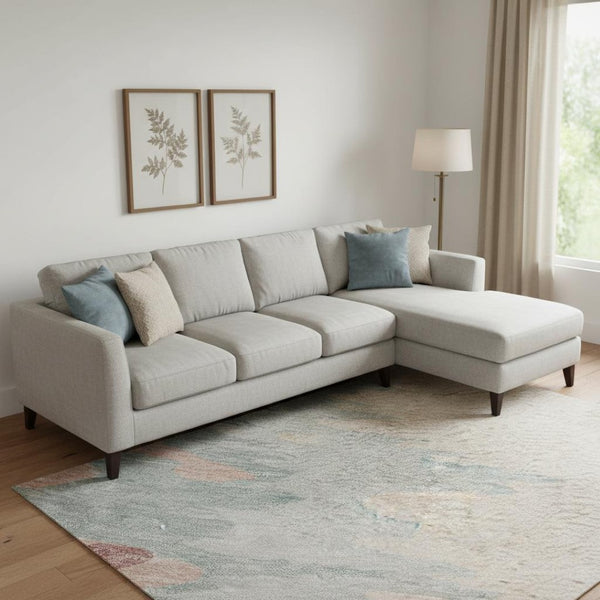 HomeRoots 9' X 12' Coral Beige Gray Abstract Area Rug - Washable, UV-Resistant, Modern Style for Any Space 682348