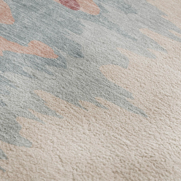 HomeRoots 10' Coral Beige and Gray Abstract Area Rug – Washable, UV Protected, Durable for Kids & Pets! 682349