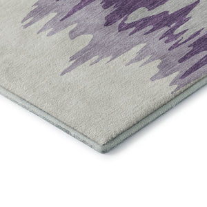 HomeRoots 5' X 8' Abstract Washable Area Rug in Green, Purple, Ivory – Stain-Resistant & UV Protected Design! 682351
