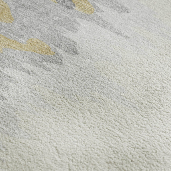 HomeRoots 10' X 14' Gray, Gold & Ivory Abstract Washable Area Rug - UV Protected, Durable & Stylish Design 682367