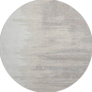 HomeRoots 8' Ivory and Beige Abstract Round Rug - Washable, UV Protected, Pet-Friendly, Modern Home Decor 682370