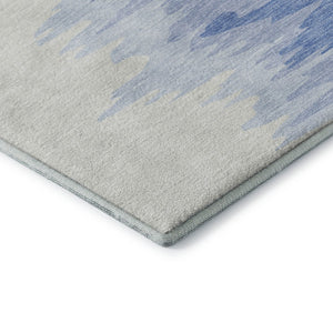 HomeRoots 10' X 14' Navy Blue & Ivory Abstract Area Rug - Washable, UV-Protected, Durable for Homes with Kids & Pets 682379