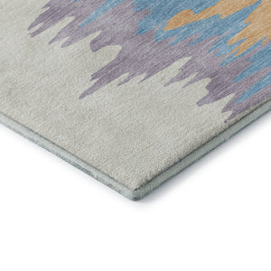 HomeRoots 5' X 8' Abstract Washable Area Rug in Peach, Green & Blue - UV Protected, Stain Resistant & Stylish 682381