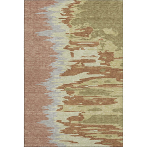 HomeRoots 10' X 14' Stylish Rust Green & Gray Washable Area Rug with UV Protection for High-Traffic Rooms 682391