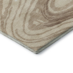 HomeRoots 8' Beige Green And Taupe Abstract Washable Round Rug – Durable, Stain Resistant, UV Protected Style 682394