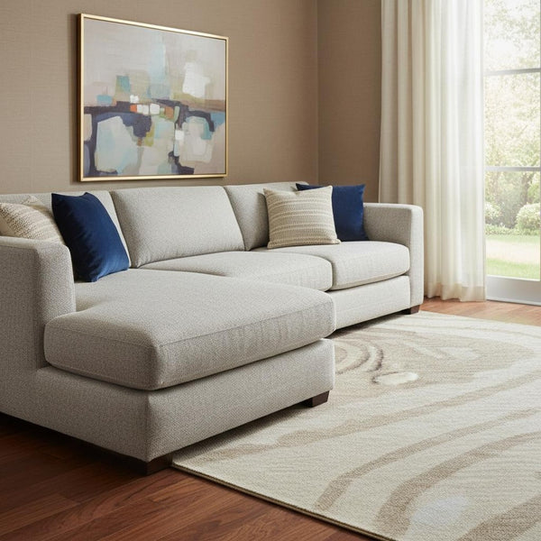 HomeRoots 10' X 14' Stylish Beige Green Taupe Abstract Area Rug – Washable, UV Protected, Family Friendly! 682397