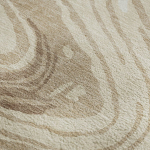 HomeRoots 10' X 14' Stylish Beige Green Taupe Abstract Area Rug – Washable, UV Protected, Family Friendly! 682397