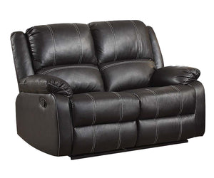 English Elm Zuriel Synthetic Leather Recliner Loveseat with Pocket Springs, Pillow-Top Arms & Smooth Latch Recline Black 56 L x 31 W x 26 H B2726P253079