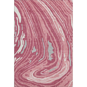 HomeRoots 5' X 8' Blush Gray & Ivory Abstract Area Rug - Washable, UV-Protected, Soft & Durable for Homes 682405