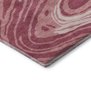 HomeRoots 5' X 8' Blush Gray & Ivory Abstract Area Rug - Washable, UV-Protected, Soft & Durable for Homes 682405