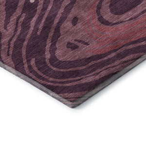 HomeRoots 9' X 12' Washable Abstract Area Rug in Burgundy, Ivory & Blush - UV Resistant, Stylish & Durable 682414