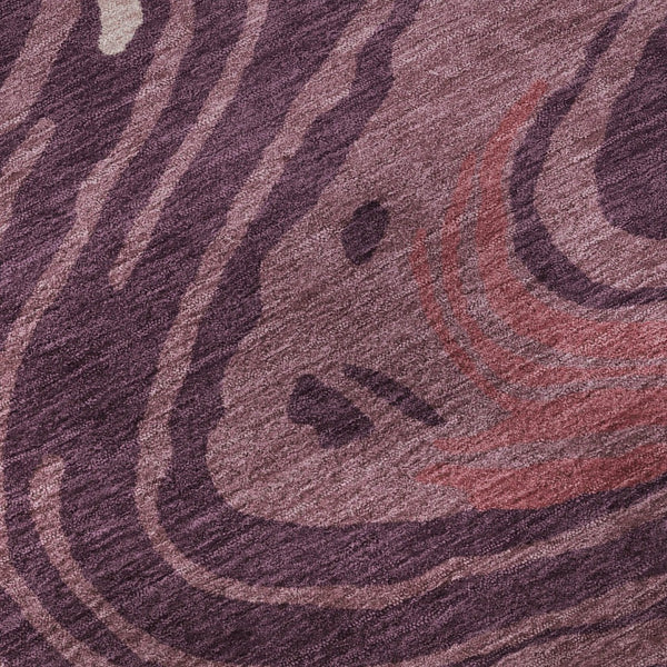 HomeRoots 9' X 12' Washable Abstract Area Rug in Burgundy, Ivory & Blush - UV Resistant, Stylish & Durable 682414
