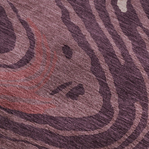 HomeRoots 9' X 12' Washable Abstract Area Rug in Burgundy, Ivory & Blush - UV Resistant, Stylish & Durable 682414