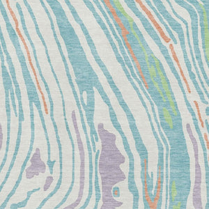 HomeRoots 10' Abstract Washable Area Rug in Linen Green & Teal - UV Protection, Durable & Stylish for Any Room 682427