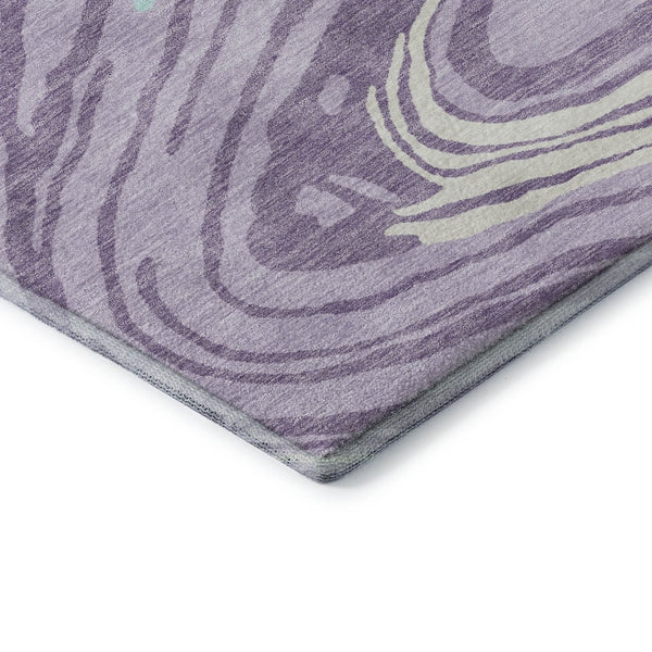 HomeRoots 5' X 8' Abstract Washable Area Rug in Lavender, Mint Green & Sky Blue - UV Protection & Stain Resistant 682429