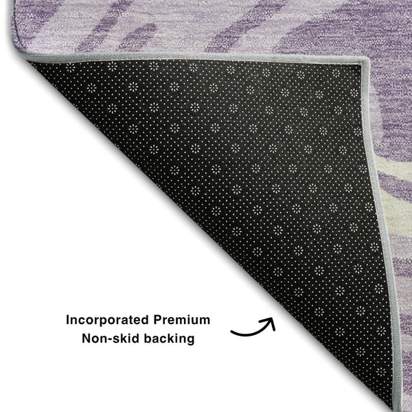 HomeRoots 10' X 14' Abstract Washable Area Rug in Lavender, Mint Green & Sky Blue - UV Protected & Durable 682433