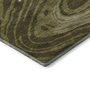 HomeRoots 10' X 14' Olive Green Abstract Washable Area Rug - Durable, Stylish, UV Protected for Busy Homes 682445