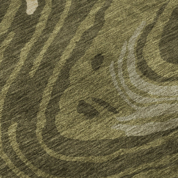 HomeRoots 10' X 14' Olive Green Abstract Washable Area Rug - Durable, Stylish, UV Protected for Busy Homes 682445