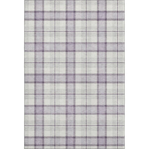 HomeRoots 5' X 8' Lavender Plaid Area Rug – Washable, Stain Resistant, Durable with UV Protection for Homes 682483