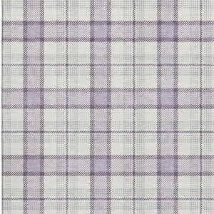 HomeRoots 5' X 8' Lavender Plaid Area Rug – Washable, Stain Resistant, Durable with UV Protection for Homes 682483